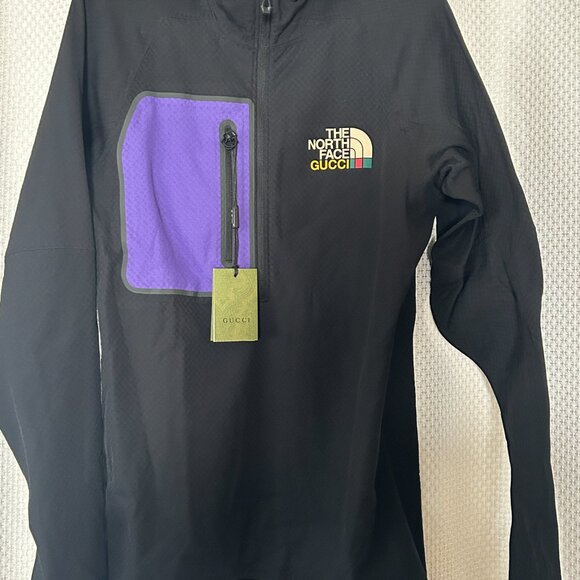 Gucci x The North Face Polyester Parka S Men's Black x Purple Pullover 663909 - Picture 1 of 7